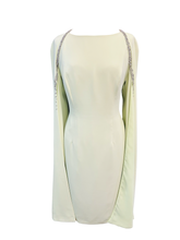Load image into Gallery viewer, John Charles Lime Cape Sleeve Dress UK14