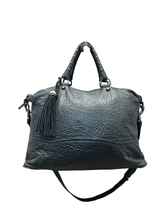 Load image into Gallery viewer, Mulberry Greta Tote Bag Black Grainy Lambskin Leather with Gunmetal Hardware