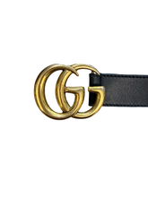 Load image into Gallery viewer, Gucci GG Marmont Black Leather Belt 26.5” - 36”