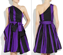 Load image into Gallery viewer, Vivienne Westwood Anglomania Black & Purple One-Shoulder Dress IT42