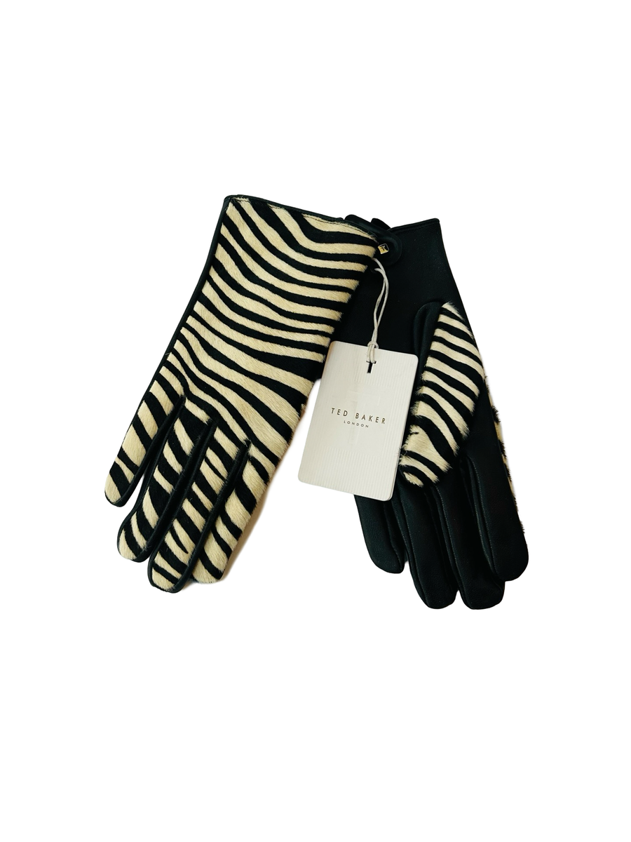 Ted Baker Leather Pony Hair Gloves Size S M The Little Dress Shop Richmond