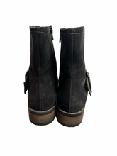 Load image into Gallery viewer, Peter Green Chocolate Brown Suede Biker Boots UK6.5