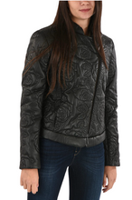 Load image into Gallery viewer, Armani Quilted Leather Jacket with Floral Embossing EU44 UK12