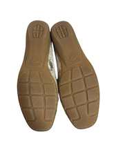 Load image into Gallery viewer, Russell & Bromley Gold Snake Effect Leather Loafer in UK6.5