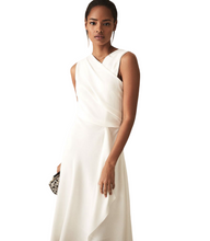 Load image into Gallery viewer, Reiss Marling Wrap Front Midi Dress White UK8 / UK10 RRP £180