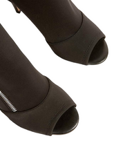 Load image into Gallery viewer, Karen Millen Side Zip Peep Toe Nylon Shoe Boots in Black UK7 EU40