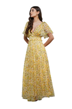 Load image into Gallery viewer, Lace & Beads Shelby Yellow Maxi Dress UK14 RRP £90 New with Tags