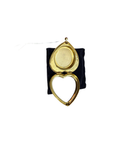 Load image into Gallery viewer, Estée Lauder Heart Compact Mirror – Gold Tone with Red Jewel Detail