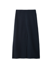 Load image into Gallery viewer, Jigsaw Navy Wool & Cotton Blend Knitted Skirt Size Large RRP £125