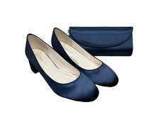 Load image into Gallery viewer, Rainbow Club Navy Satin Serenity Courts in UK5.5