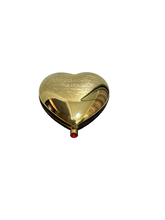 Load image into Gallery viewer, Estée Lauder Heart Compact Mirror – Gold Tone with Red Jewel Detail