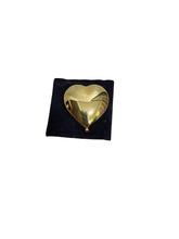 Load image into Gallery viewer, Estée Lauder Heart Compact Mirror – Gold Tone with Red Jewel Detail