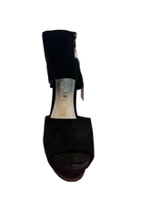 Load image into Gallery viewer, PPQ for Office Black Suede Platform Stilettos in UK5 EU38