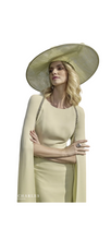 Load image into Gallery viewer, John Charles Lime Cape Sleeve Dress UK14