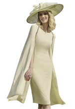 Load image into Gallery viewer, John Charles Lime Cape Sleeve Dress UK14