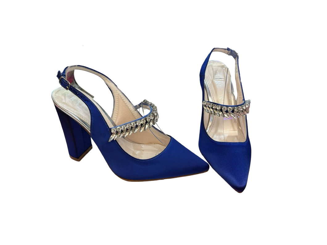 Rainbow Club Freya Mid - Stiletto Sparkly Slingbacks in UK3.5 RRP £135