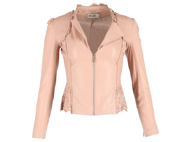 Alice by Temperley Lasercut Jacket in Pink Leather
 UK6 RRP £280
