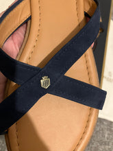 Load image into Gallery viewer, Fairfax &amp; Favor Holkham Sandals in Navy UK7 EU40 RRP £85 NEW
