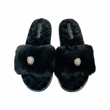 Load image into Gallery viewer, Kurt Geiger Kensington Black Furry Slipper Size Medium (UK5-7)

