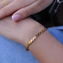 Load image into Gallery viewer, 30B9131G Beaded Cuff Gold Bracelet
