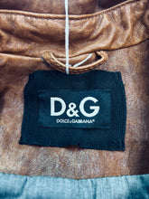 Load image into Gallery viewer, D&amp;G Dolce &amp; Gabbana Brown Leather Jacket EU42 UK10
