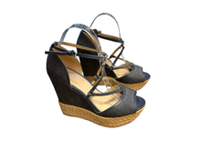 Load image into Gallery viewer, Michael Kors Denim Wedge Sandals – Espadrille Platform UK6 US8W
