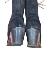 Load image into Gallery viewer, Fairfax &amp; Favor Regina Knee High Heeled Tan Suede Boots UK7.5 EU41 RRP £415
