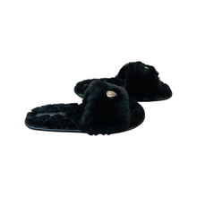 Load image into Gallery viewer, Kurt Geiger Kensington Black Furry Slipper Size Medium (UK5-7)
