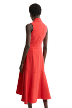 Load image into Gallery viewer, Karen Millen Compact Stretch High Low Midi Red Dress UK12 RRP £169
