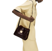 Load image into Gallery viewer, Radley Sloane Mews Faux Croc Crossbody – Dark Oak
