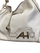 Load image into Gallery viewer, Vintage Anya Hindmarch Slouchy Hobo in White Leather with Gold Hardware
