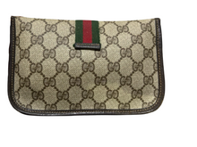 Load image into Gallery viewer, Gucci Vintage Web Stripe GG Monogram Clutch / Pouch
