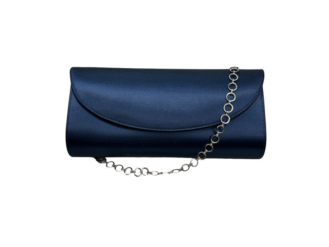 Rainbow Club Navy Satin Serenity Clutch Bag
