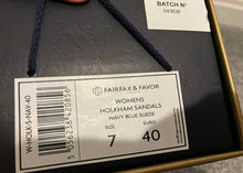 Load image into Gallery viewer, Fairfax &amp; Favor Holkham Sandals in Navy UK7 EU40 RRP £85 NEW
