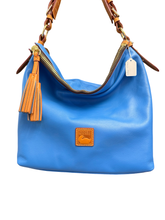 Load image into Gallery viewer, Vintage Dooney &amp; Bourke Inc Slouchy Hobo in Electric Blue Leather

