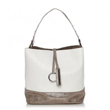 Load image into Gallery viewer, Moda in Pelle Perlibag White-Metallic Porvair
