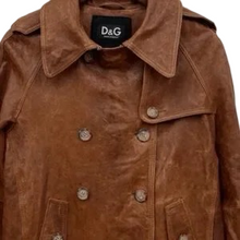 Load image into Gallery viewer, D&amp;G Dolce &amp; Gabbana Brown Leather Jacket EU42 UK10
