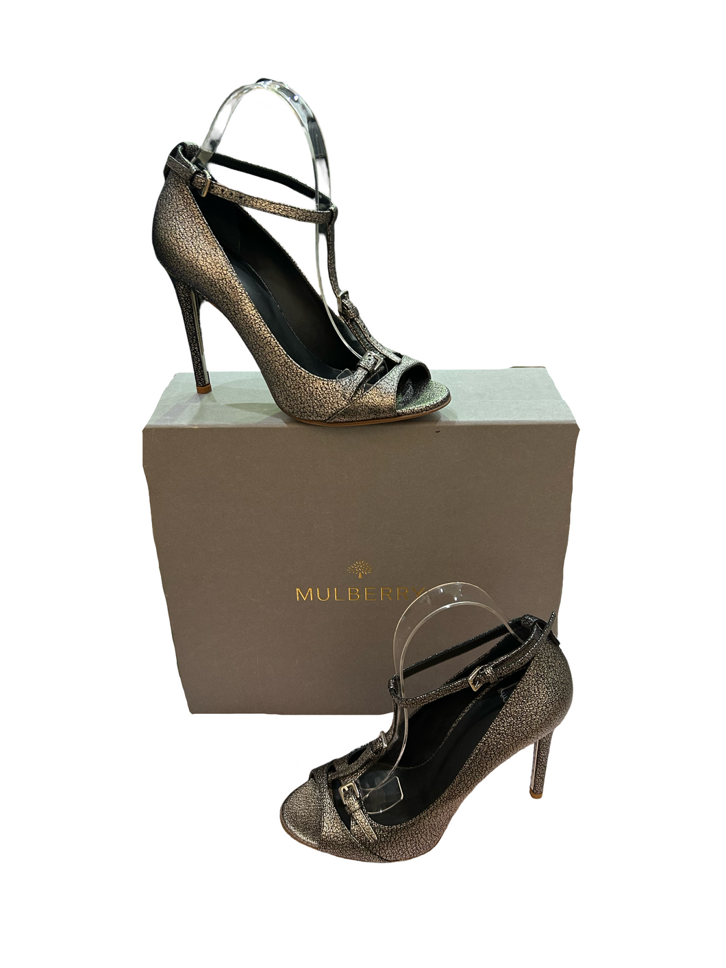 Mulberry Freya Sandal in Metallic Goat Leather UK5 EU38