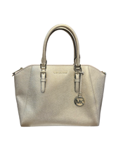 Load image into Gallery viewer, Michael Kors Large Ciara Satchel in Gold
