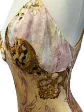 Load image into Gallery viewer, Vintage 2004 Roberto Cavalli Silk Leopard &amp; Baroque Patchwork Slip Dress – Made in Italy (Size 46)
