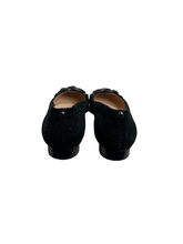 Load image into Gallery viewer, Russell &amp; Bromley Black Suede Leather Ballerina Pumps in UK6.5
