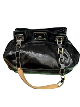 Load image into Gallery viewer, Vintage Anya Hindmarch Black Patent Shoulder Bag – Chain Link Strap
