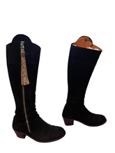 Load image into Gallery viewer, Fairfax &amp; Favor Regina Knee High Heeled Tan Suede Boots UK7.5 EU41 RRP £415
