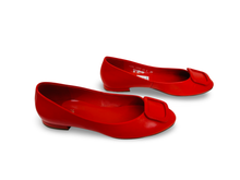 Load image into Gallery viewer, Hōgl Harmony Ballet Flats in Red Matt Leather UK5
