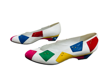 Load image into Gallery viewer, Vintage 1980s Stuart Weitzman Colour Block Harlequin Courts UK4.5
