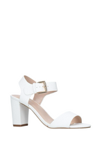 Load image into Gallery viewer, Carvela Sadie White Leather Block Heel Sandals in UK4 EU37
