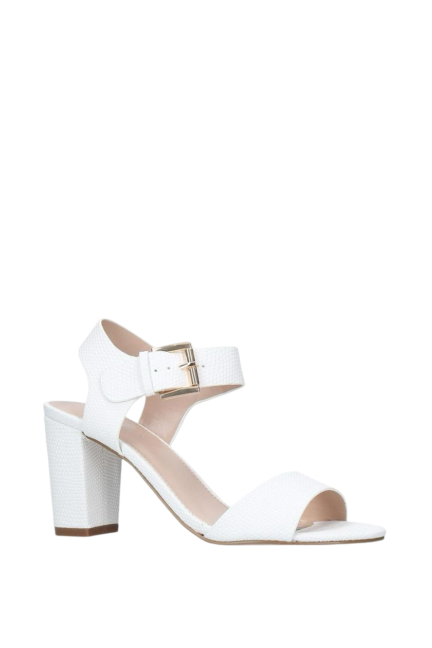 Carvela Sadie White Leather Block Heel Sandals in UK4 EU37