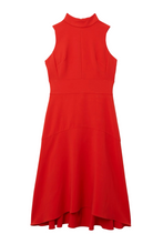 Load image into Gallery viewer, Karen Millen Compact Stretch High Low Midi Red Dress UK12 RRP £169
