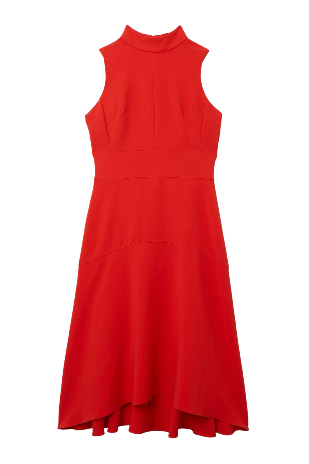 Karen Millen Compact Stretch High Low Midi Red Dress UK12 RRP £169