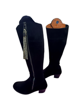 Load image into Gallery viewer, Fairfax &amp; Favor Regina Knee High Heeled Tan Suede Boots UK7.5 EU41 RRP £415
